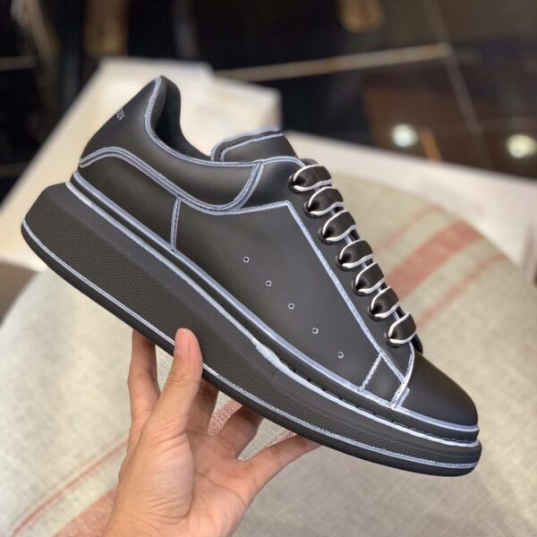 Alexander McQueen MQ All black hand-painted Sneakers