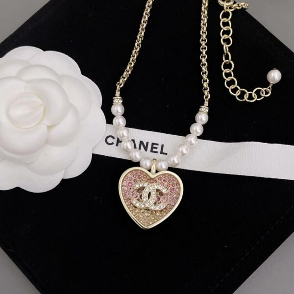 Chanel Large Double Sided Heart Necklace