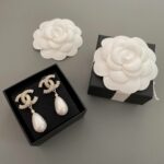 Chanel Water Drop Pearl Stud Earrings