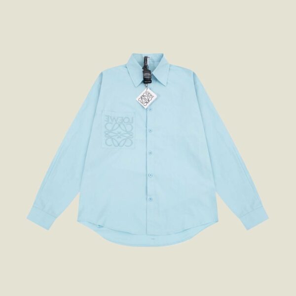 LOEWE 2023 Fall Early Autumn New Collection Logo 3D Embroidery Long Sleeve Shirts