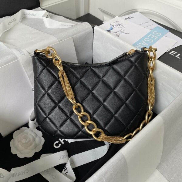 Chanel 22 3A Small Hobo Sheepskin Underarm Bag AS4220 Tassel Hardware, Top Quality 17.5 * 24 * 6cm