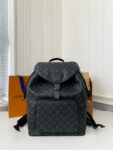 Louis Vuitton's New MONTSOURIS Men's Black Flower Backpack M45583, Top Quality Size: 32 * 40 * 19cm