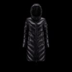 Moncler long wide down jacket for women-black