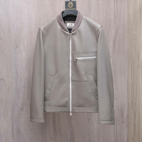 Hermès Collector's style jacket in pebbled lambskin