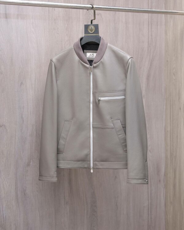 Hermès Collector's style jacket in pebbled lambskin