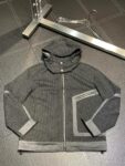 Hermès hooded stand-collar knitted jacket