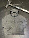 Hermès hooded stand-collar knitted jacket