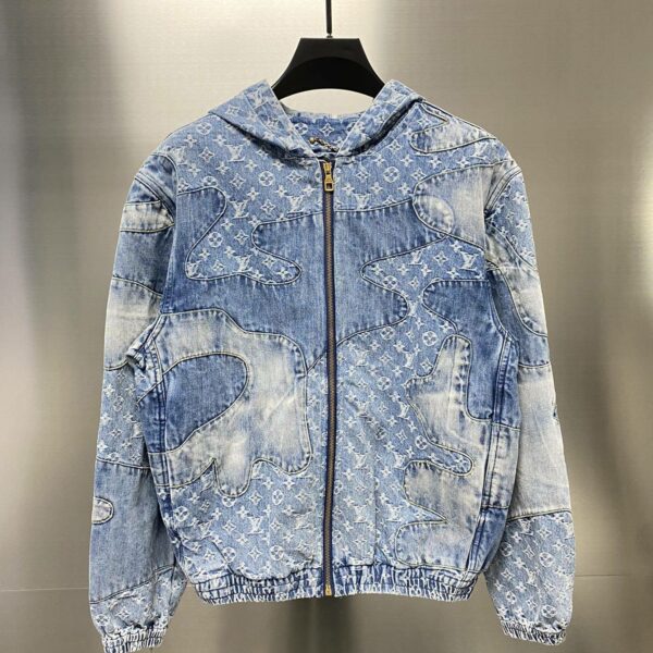 Louis Vuitton casual hoodie denim jacket