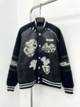 Louis Vuitton Baseball blouson jacket with sheepskin body and wool sleeves