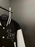 Louis Vuitton Faux leather patchwork sleeve baseball uniform