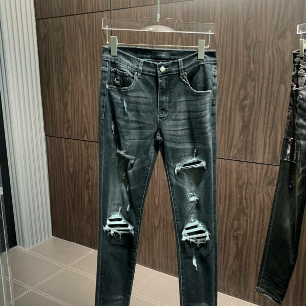 Amiri slim fit petite straight jeans_副本