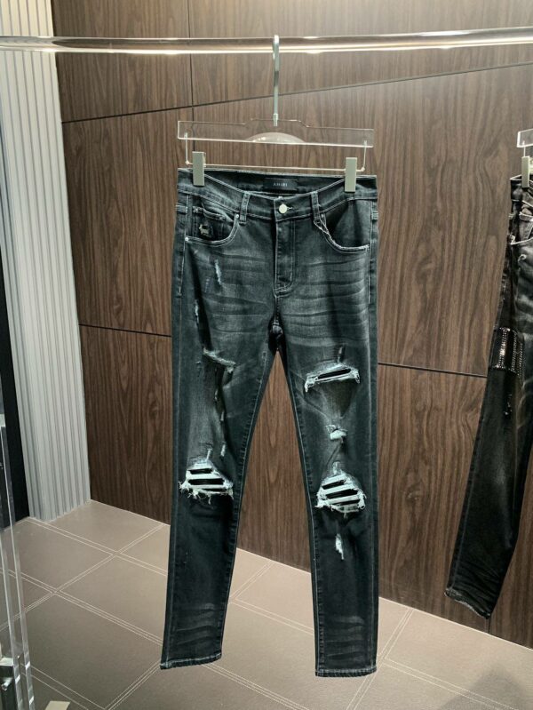 Amiri slim fit petite straight jeans_副本