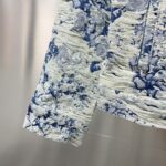 Louis Vuitton Floral jacquard fringed denim jacket