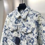 Louis Vuitton Floral jacquard fringed denim jacket