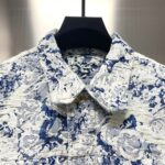 Louis Vuitton Floral jacquard fringed denim jacket