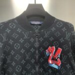 Louis Vuitton graffiti jacquard knit zipped jacket