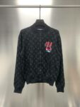 Louis Vuitton graffiti jacquard knit zipped jacket