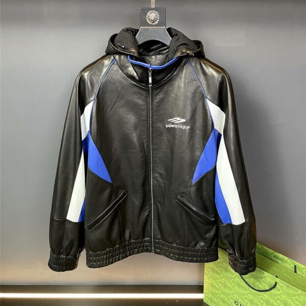 Balenciaga 2023 Hooded Leather Jacket