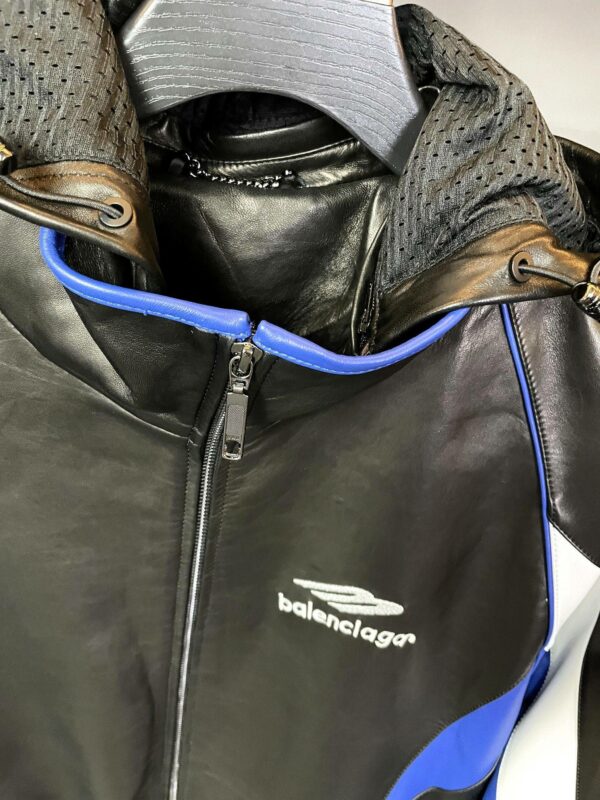 Balenciaga 2023 Hooded Leather Jacket