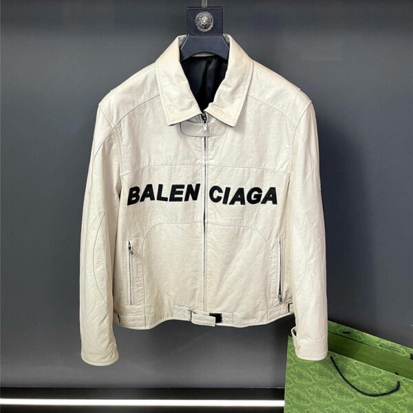 Balenciaga Paris catwalk style biker leather jacket