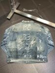 Balenciaga Lapel graffiti denim jacket