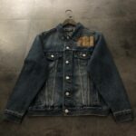 Balenciaga terry embroidered denim jacket