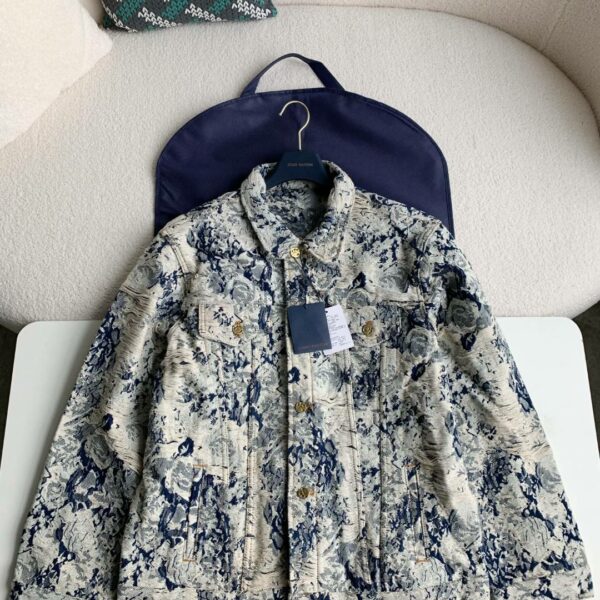 Louis Vuitton Classic Logo printed all over patchwork denim jacket