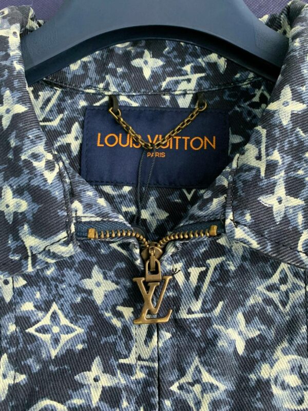 Louis Vuitton Classic Logo printed all over patchwork denim jacket