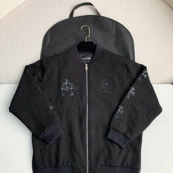 Chrome Hearts Embroidered patchwork wool baseball jacket