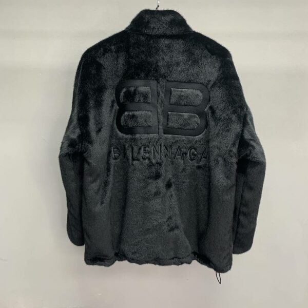 Balenciaga embroidered fur jacket