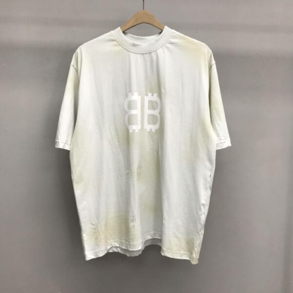 Balenciaga BB Industrial Cement Painted T-Shirt