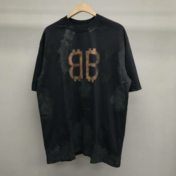 Balenciaga BB Industrial Cement Painted T-Shirt