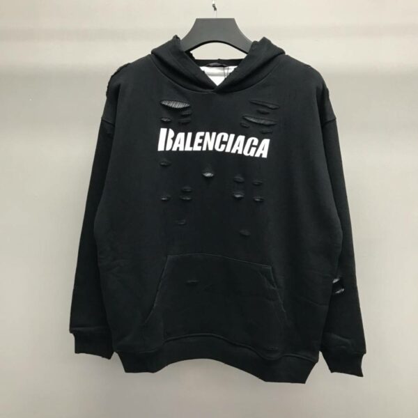 Balenciaga ripped double layer hoodie