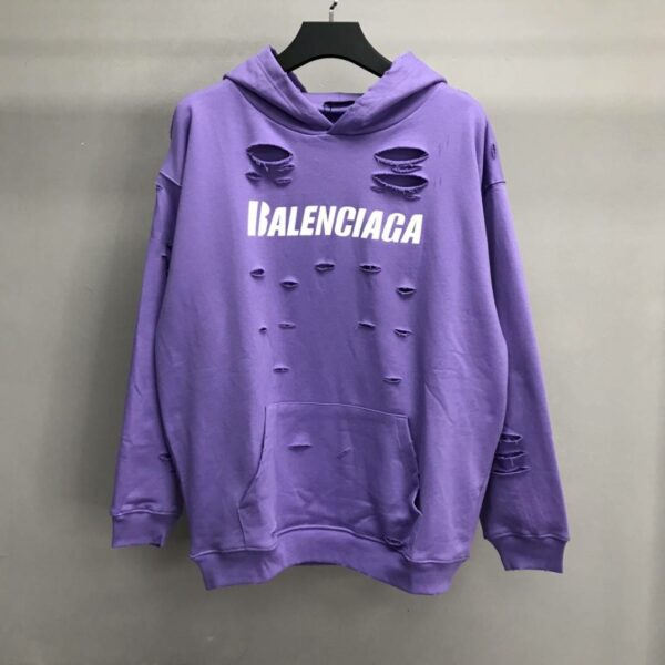 Balenciaga ripped double layer hoodie