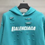 Balenciaga ripped double layer hoodie