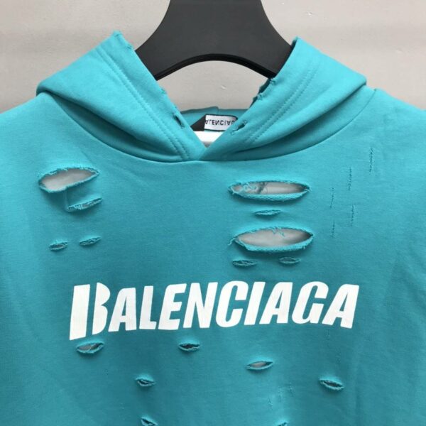 Balenciaga ripped double layer hoodie