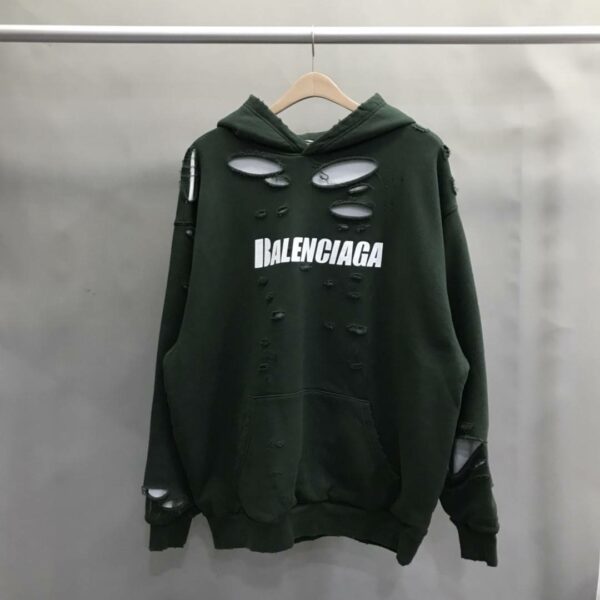 Balenciaga ripped double layer hoodie