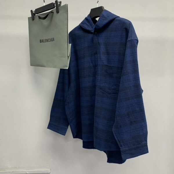 Balenciaga plaid shirt hooded jacket