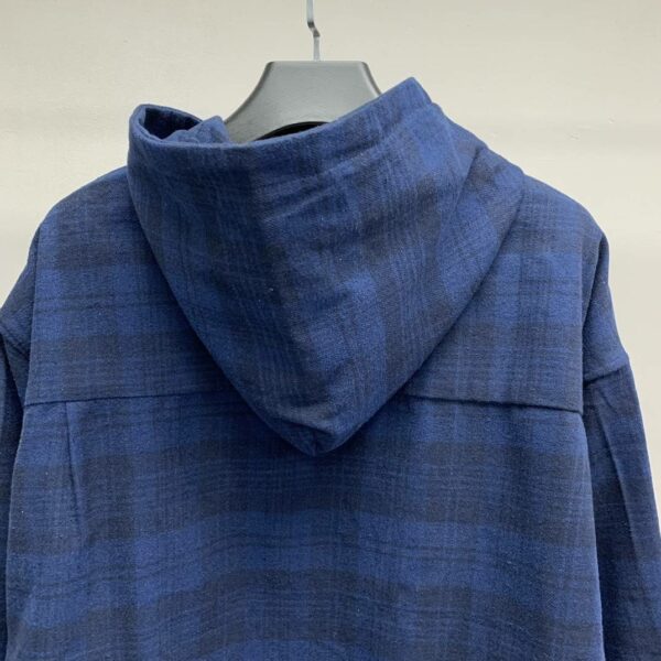 Balenciaga plaid shirt hooded jacket