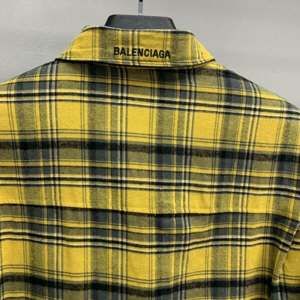 Balenciaga reversible plaid shirt jacket