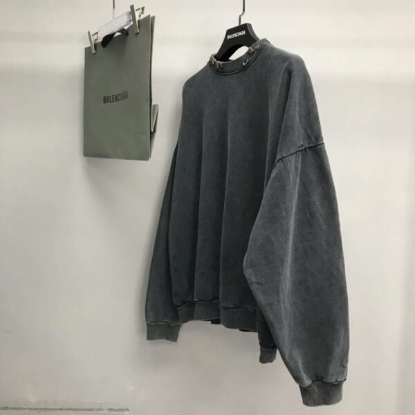 Balenciaga neckline hardware perforated hoodie