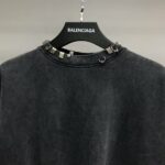 Balenciaga neckline hardware perforated hoodie