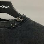 Balenciaga neckline hardware perforated hoodie