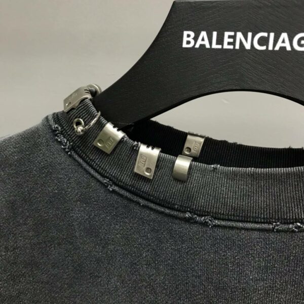 Balenciaga neckline hardware perforated hoodie