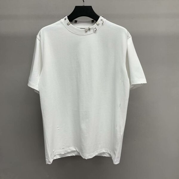 Balenciaga neckline hardware perforated T-shirt