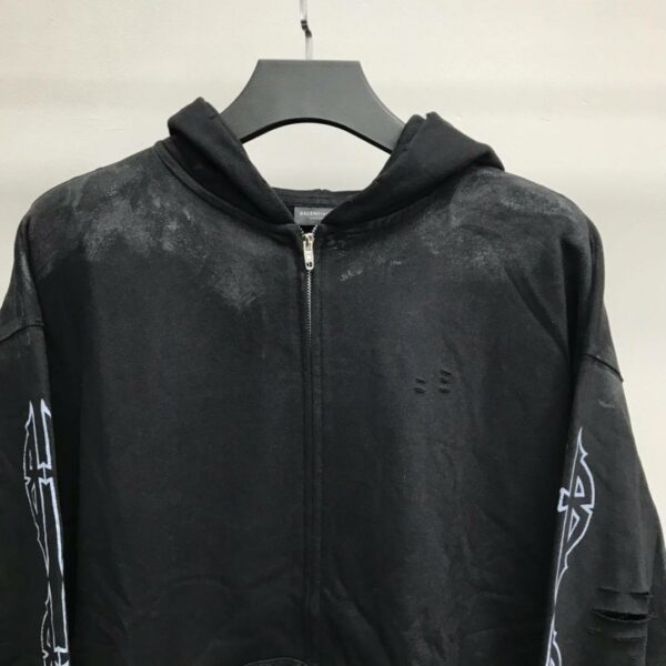 Balenciaga Paris tower mud stained zipper hoodie