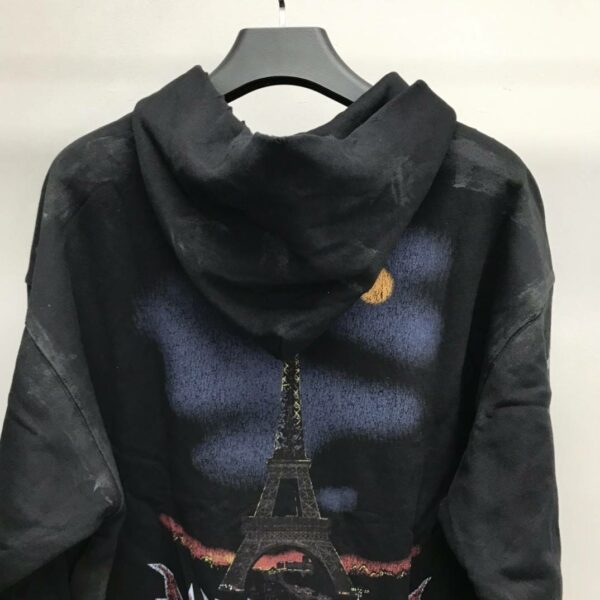 Balenciaga Paris tower mud stained zipper hoodie