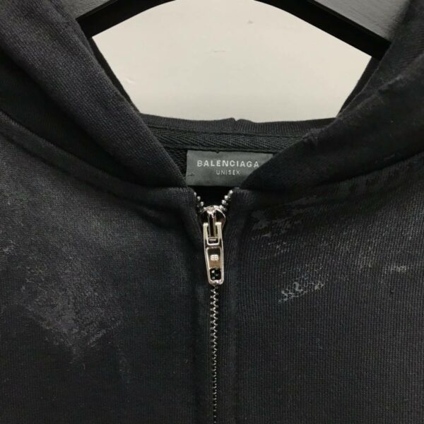 Balenciaga Paris tower mud stained zipper hoodie