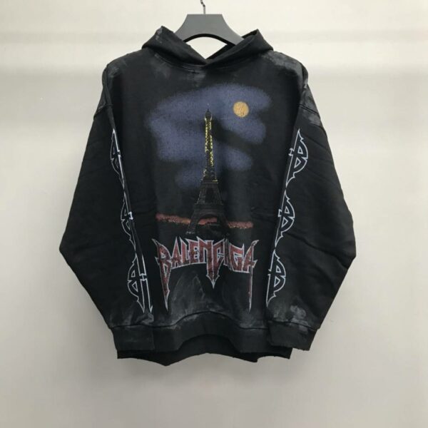 Balenciaga Paris tower mud dyed hoodie