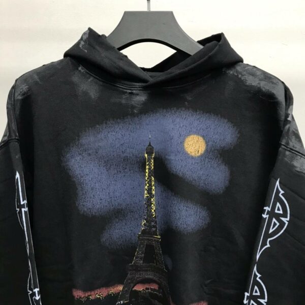 Balenciaga Paris tower mud dyed hoodie